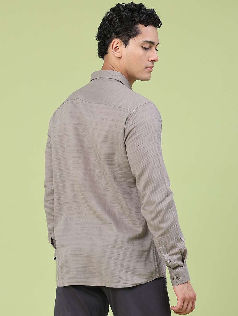 men self design long sleeve regular fit casual shirt - 22258682 -  Standard Image - 4