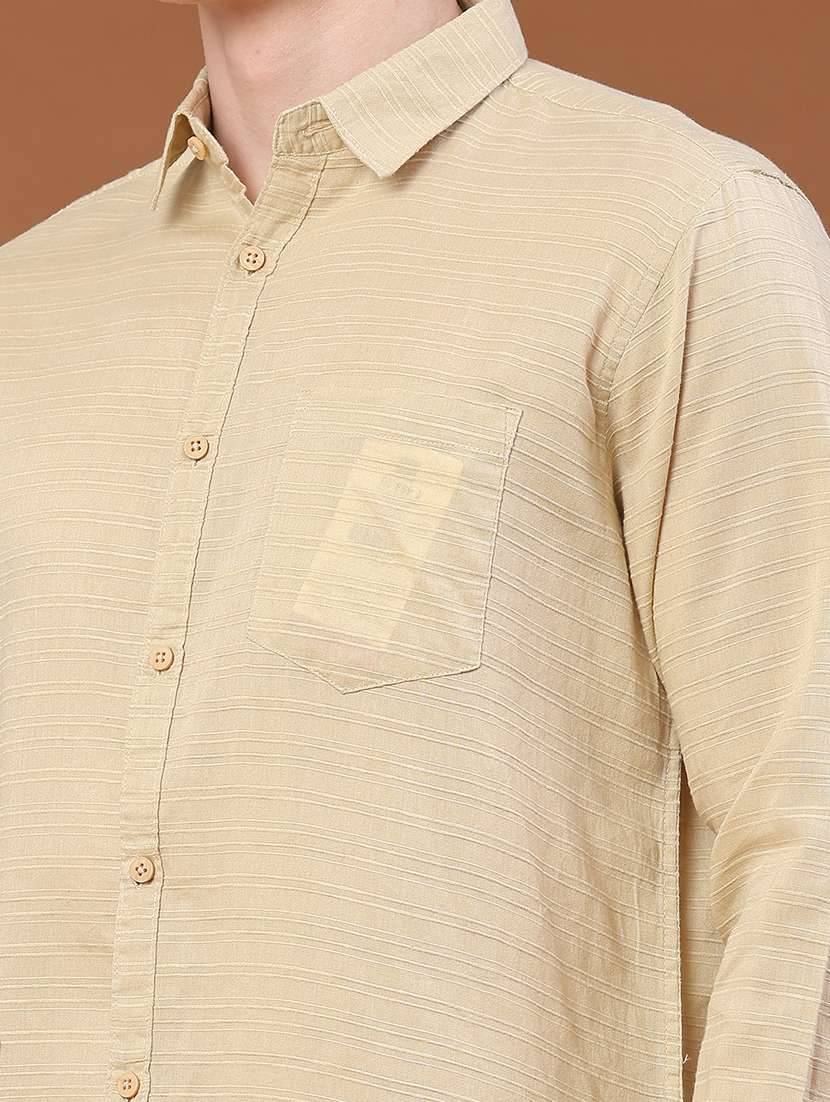 men textured long sleeve regular fit casual shirt - 22258683 -  Standard Image - 1