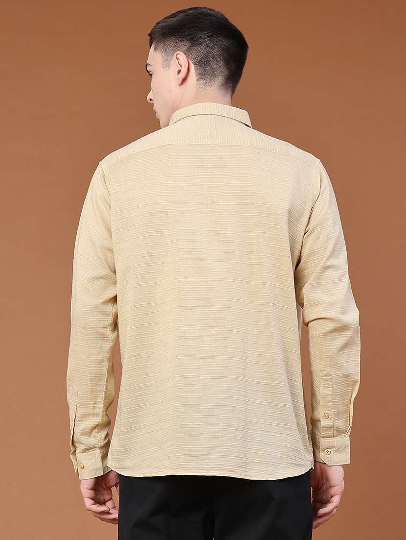 men textured long sleeve regular fit casual shirt - 22258683 -  Standard Image - 4