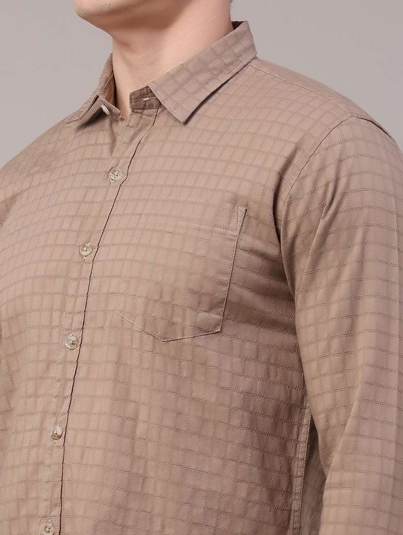men textured long sleeve regular fit casual shirt - 22258684 -  Standard Image - 1