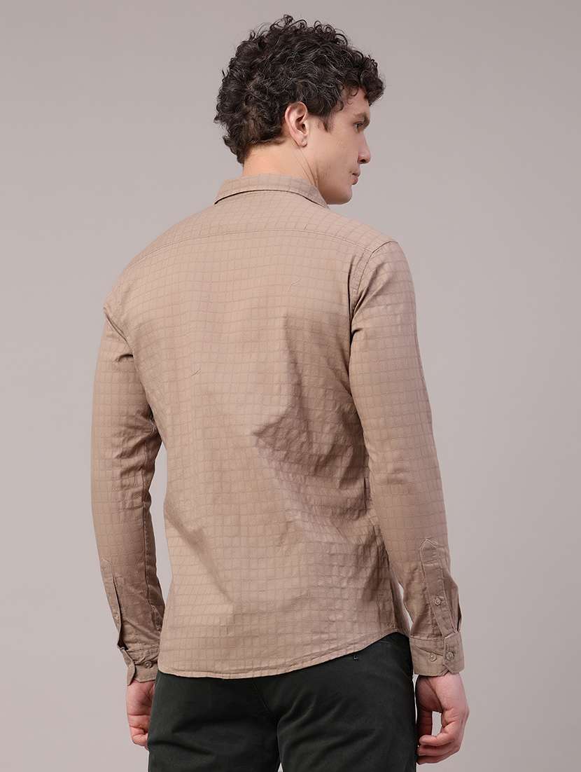 men textured long sleeve regular fit casual shirt - 22258684 -  Standard Image - 4