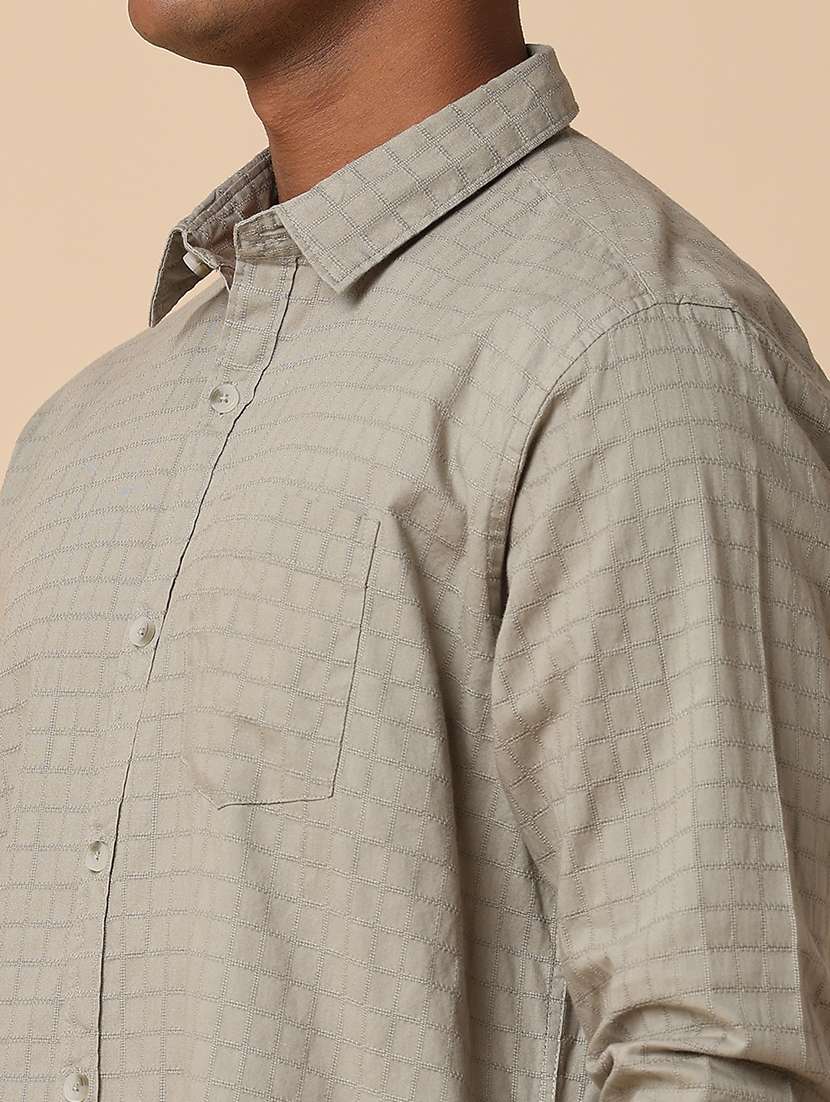 men textured long sleeve regular fit casual shirt - 22258685 -  Standard Image - 1