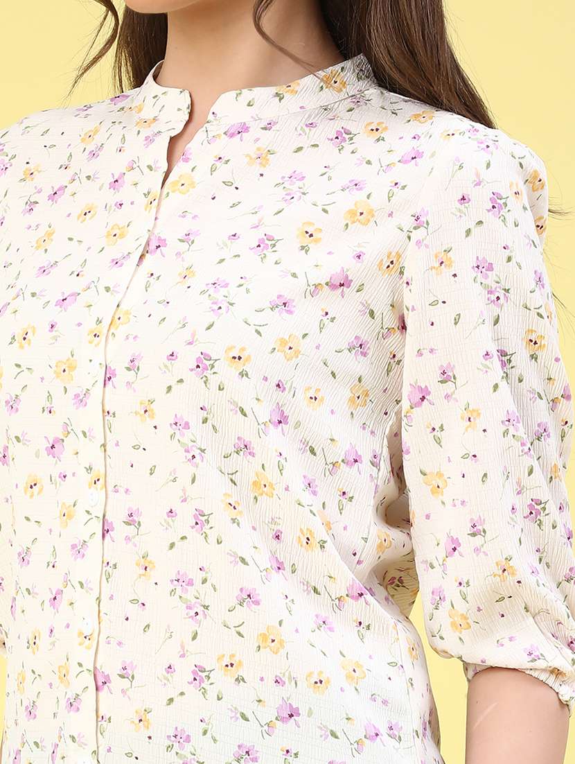 Off White Polyester Regular Top - 22258744 -  Standard Image - 1