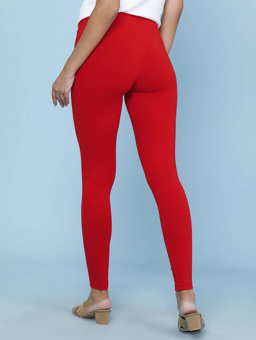 women solid mid rise leggings - 22258771 -  Standard Image - 4