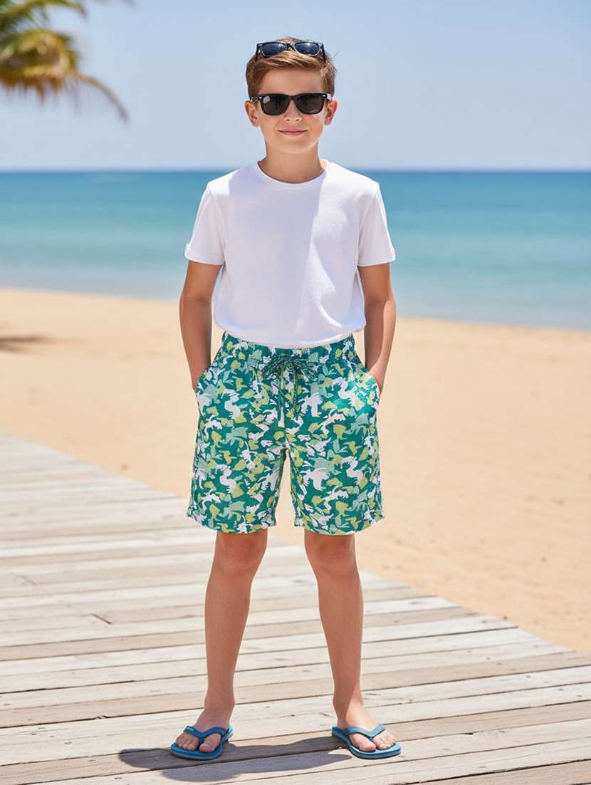 boys printed mid rise shorts - 22258774 -  Standard Image - 1