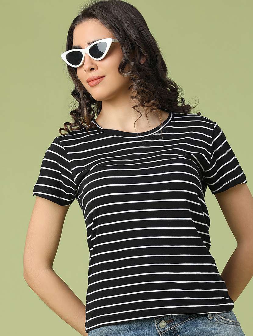 women striped short sleeve t-shirt