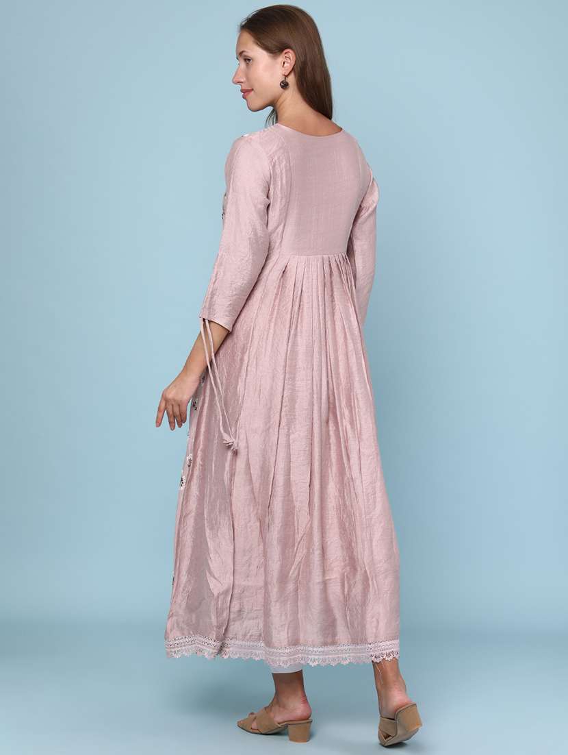 women floral printed three quarter sleeve flared kurta - 22259139 -  Standard Image - 4