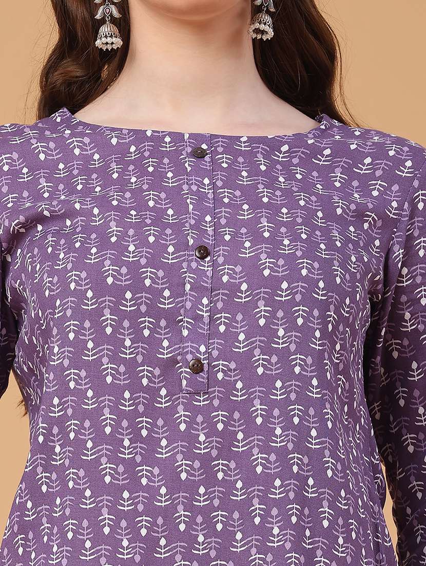 women printed three quarter sleeve straight kurta - 22259146 -  Standard Image - 1