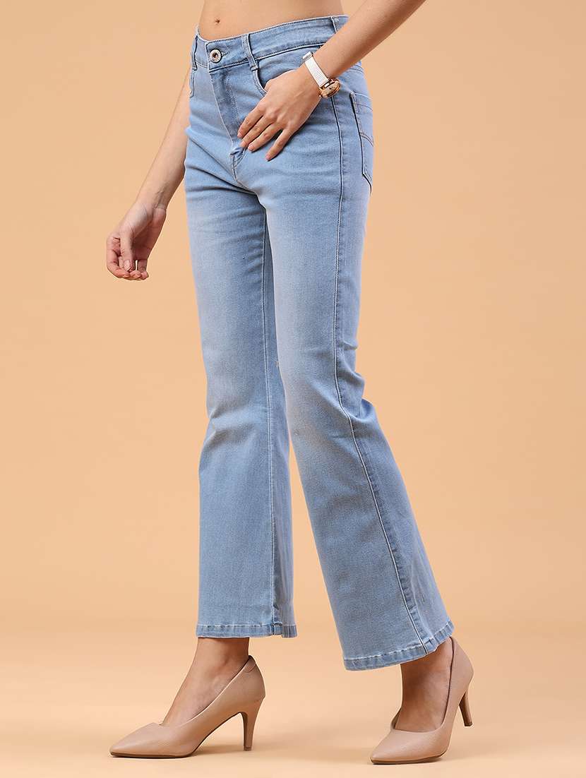 women washed high rise bootcut jeans - 22259169 -  Standard Image - 1