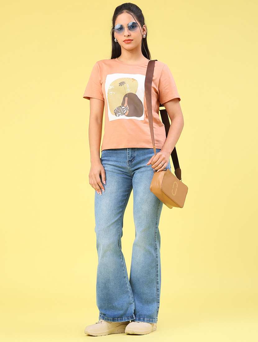 women washed high rise bootcut jeans - 22259174 -  Standard Image - 4