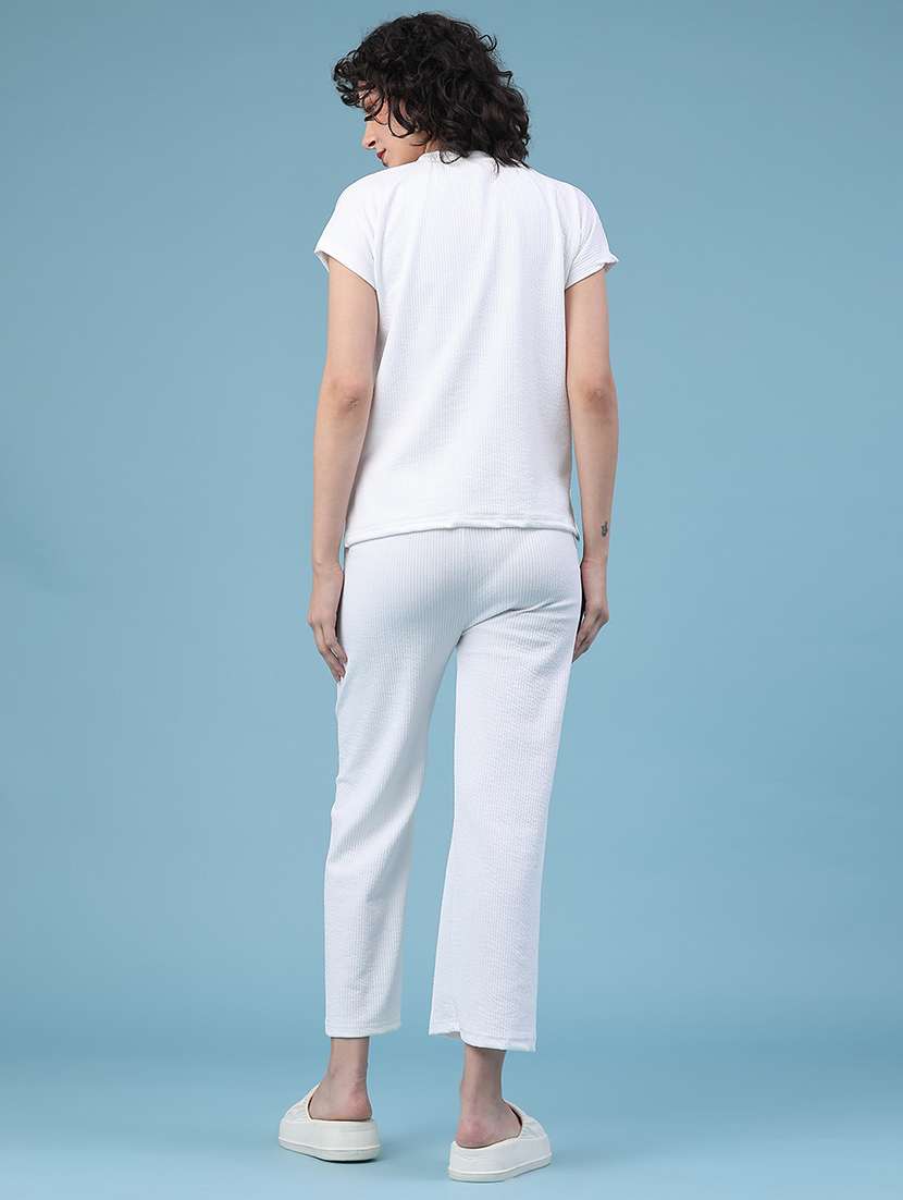 women self design short sleeve t-shirt & trouser co-ords set - 22259182 -  Standard Image - 4