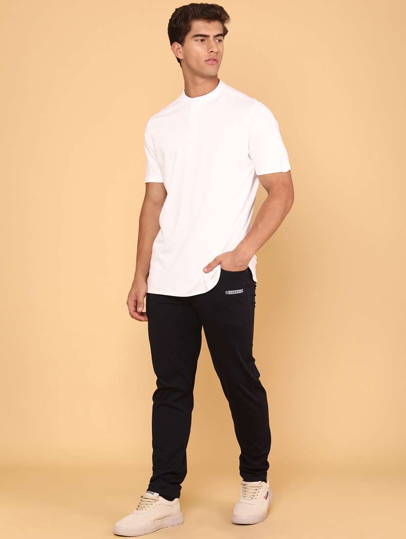 men solid mid rise full length track pant - 22259203 -  Standard Image - 4