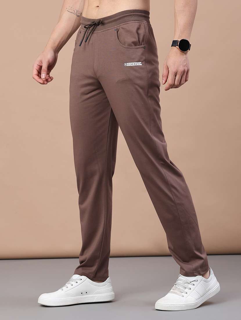 men solid mid rise full length track pant - 22259204 -  Standard Image - 1