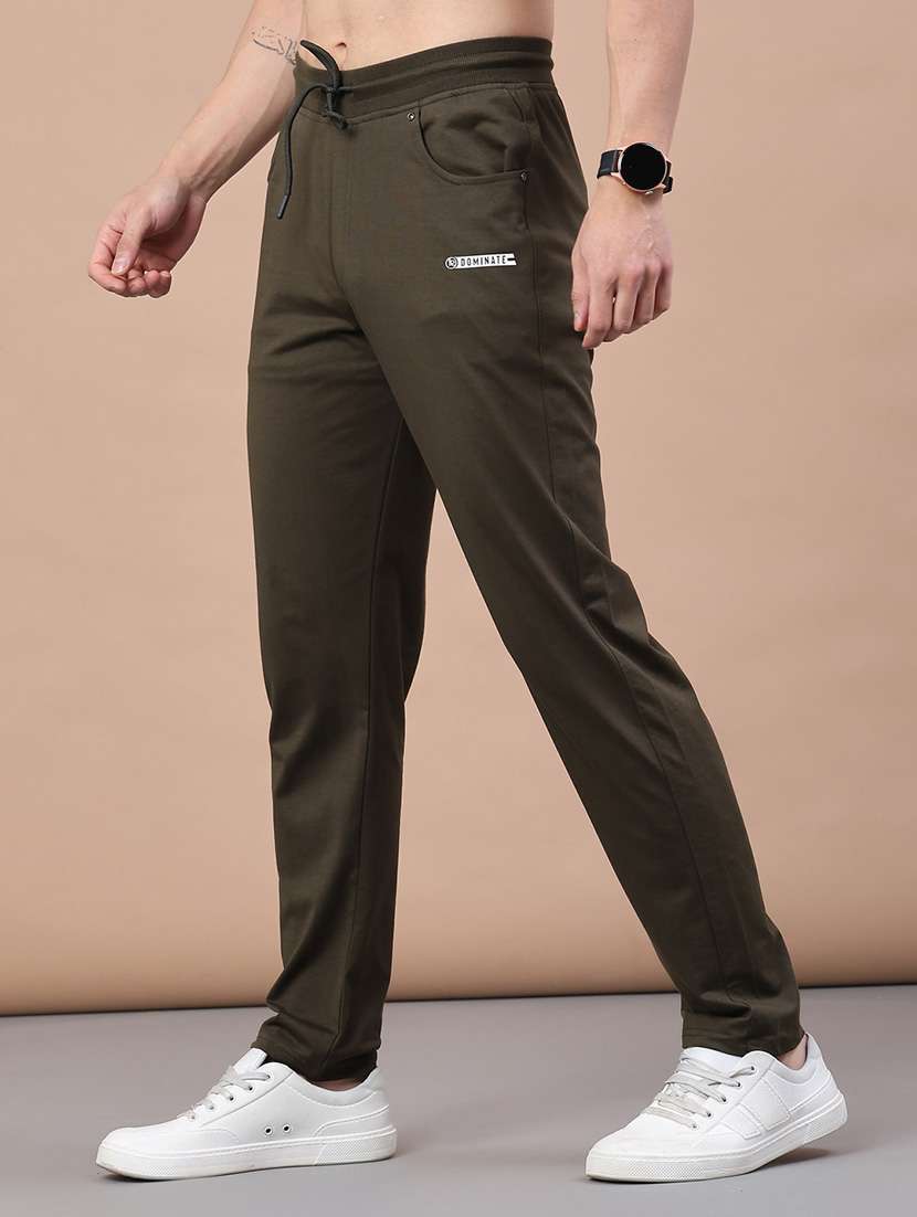 men solid mid rise full length track pant - 22259206 -  Standard Image - 1