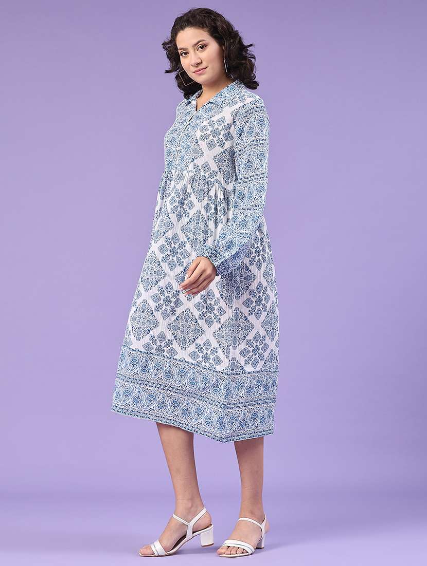 women printed puff sleeves tiered dress - 22259248 -  Standard Image - 4