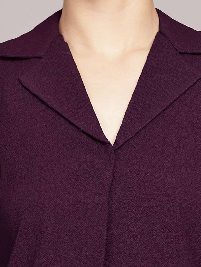 women solid three quarter sleeve top - 22259257 -  Standard Image - 4