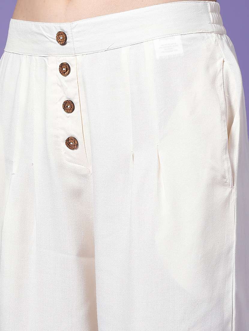 women solid mid rise ankle length straight trouser - 22259304 -  Standard Image - 1