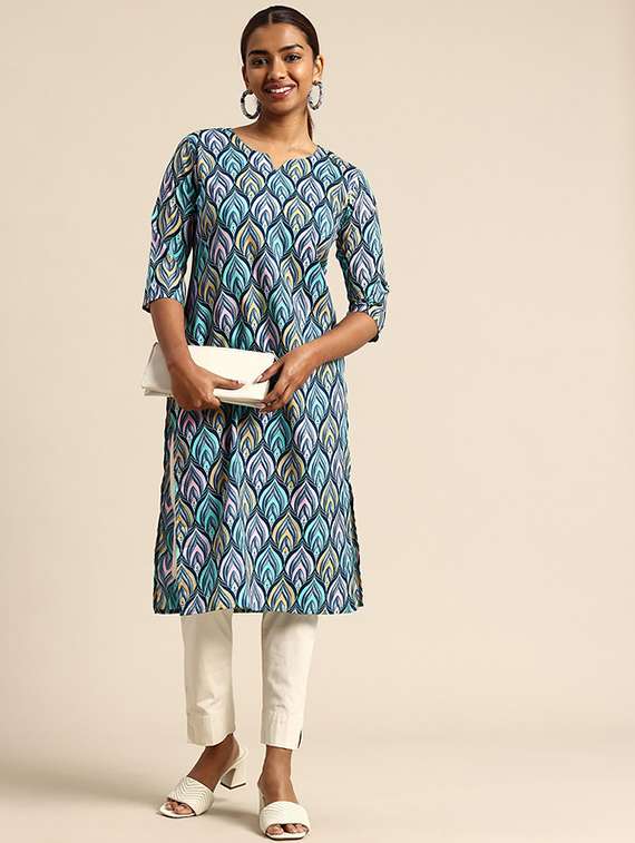 women pack of 2 printed straight kurta - 22259608 -  Standard Image - 1