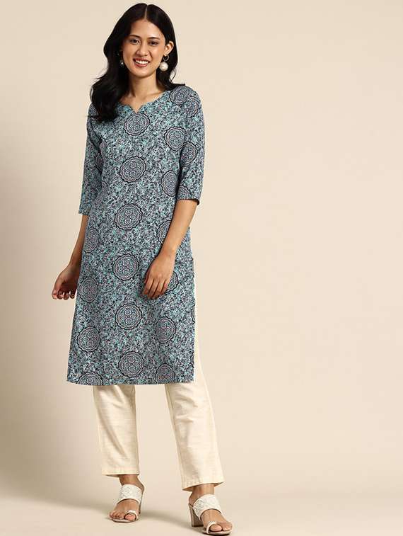 women pack of 4 printed straight kurta - 22259929 -  Standard Image - 4