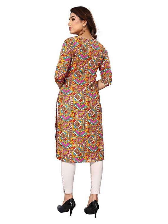 women pack of 2 printed three quarter sleeve straight kurta - 22260001 -  Standard Image - 1
