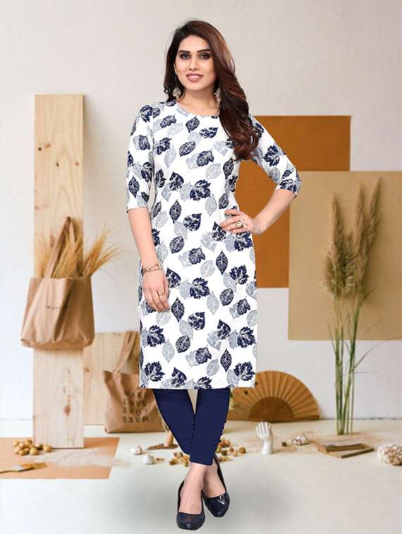 women pack of 4 printed three quarter sleeve straight kurta - 22260008 -  Standard Image - 1