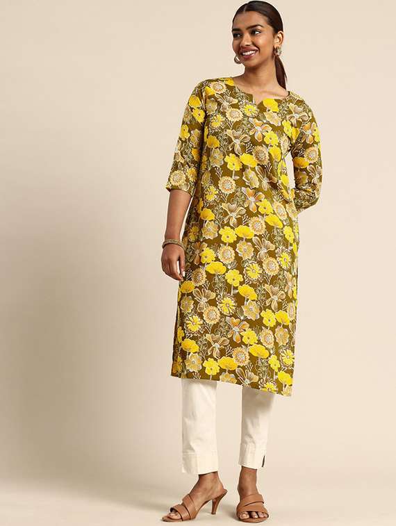 women pack of 4 printed straight kurta - 22260016 -  Standard Image - 4