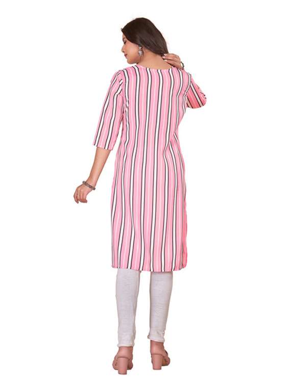 women pack of 2 printed three quarter sleeve straight kurta - 22260022 -  Standard Image - 4