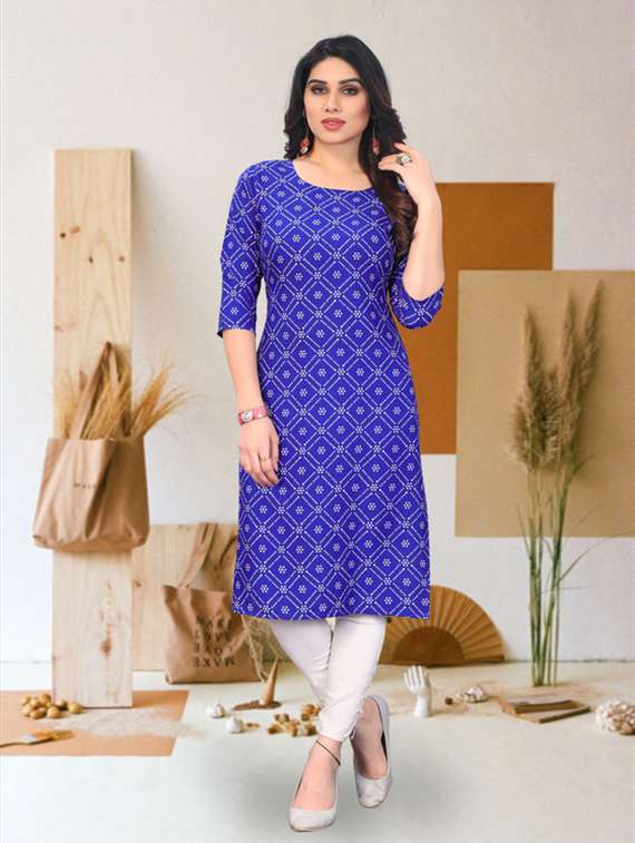 women pack of 4 printed straight kurta - 22260024 -  Standard Image - 4