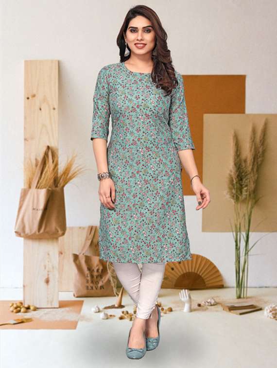 women pack of 4 printed three quarter sleeve straight kurta - 22260056 -  Standard Image - 1