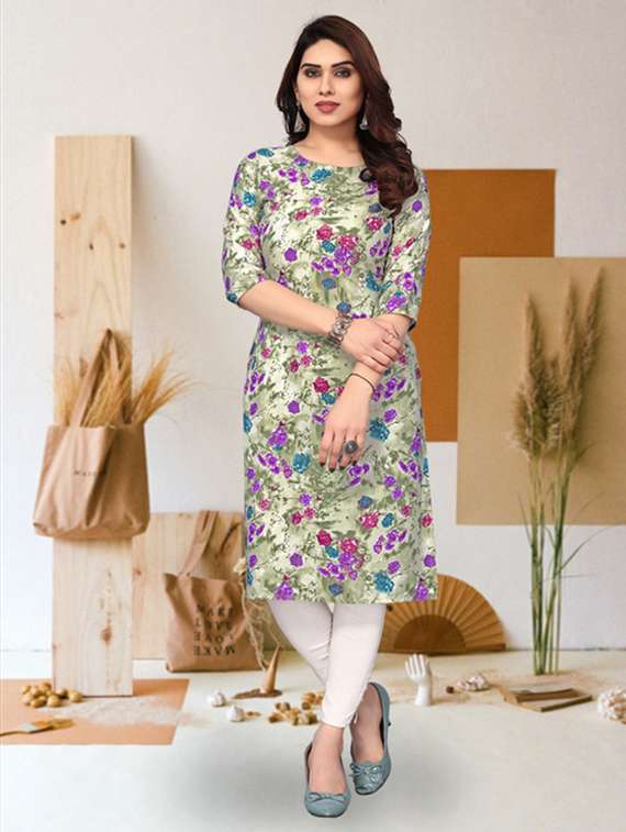 women pack of 4 printed straight kurta - 22260069 -  Standard Image - 4