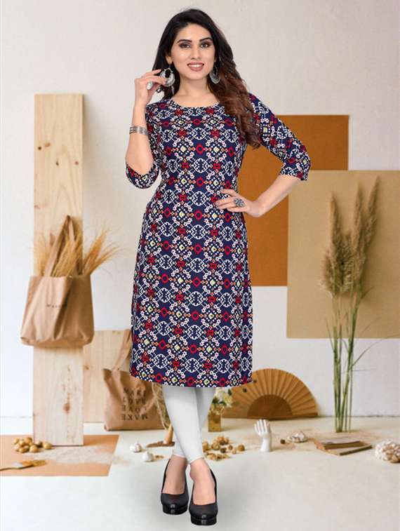 women pack of 4 printed straight kurta - 22260081 -  Standard Image - 1
