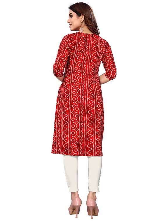 women pack of 2 printed three quarter sleeve straight kurta - 22260096 -  Standard Image - 1