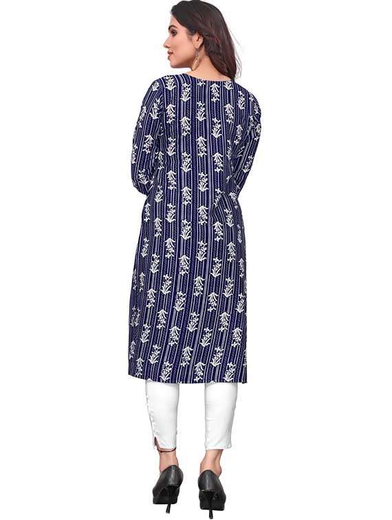 women pack of 2 printed three quarter sleeve straight kurta - 22260110 -  Standard Image - 4