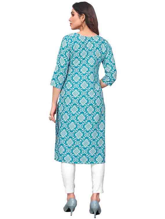 women pack of 2 printed three quarter sleeve straight kurta - 22260204 -  Standard Image - 4