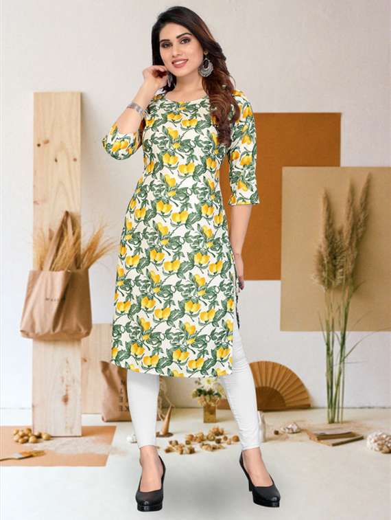 women pack of 4 printed three quarter sleeve straight kurta - 22260224 -  Standard Image - 4