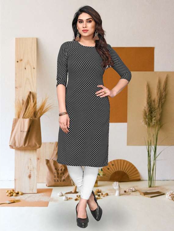 women pack of 4 printed three quarter sleeve straight kurta - 22260261 -  Standard Image - 1