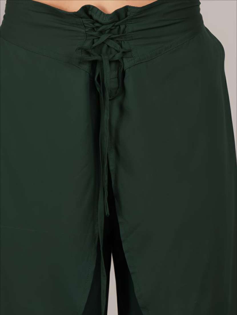 women solid high rise ruffle palazzo - 22260736 -  Standard Image - 4