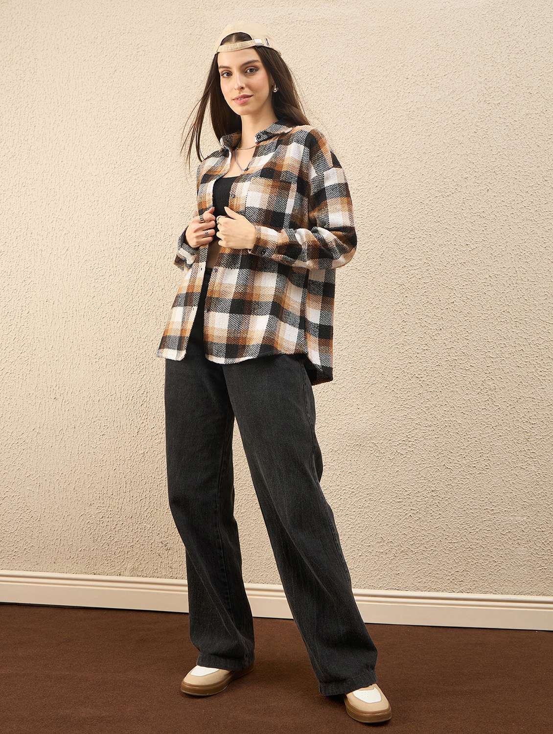 women collared long sleeve oversized shirt - 22260751 -  Standard Image - 4