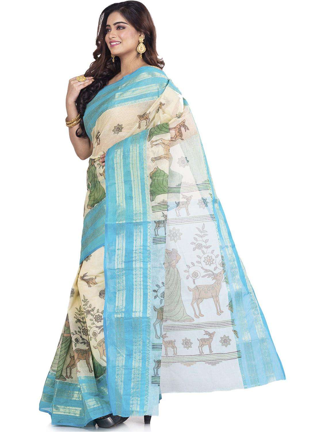 women printed handloom saree - 22260813 -  Standard Image - 1