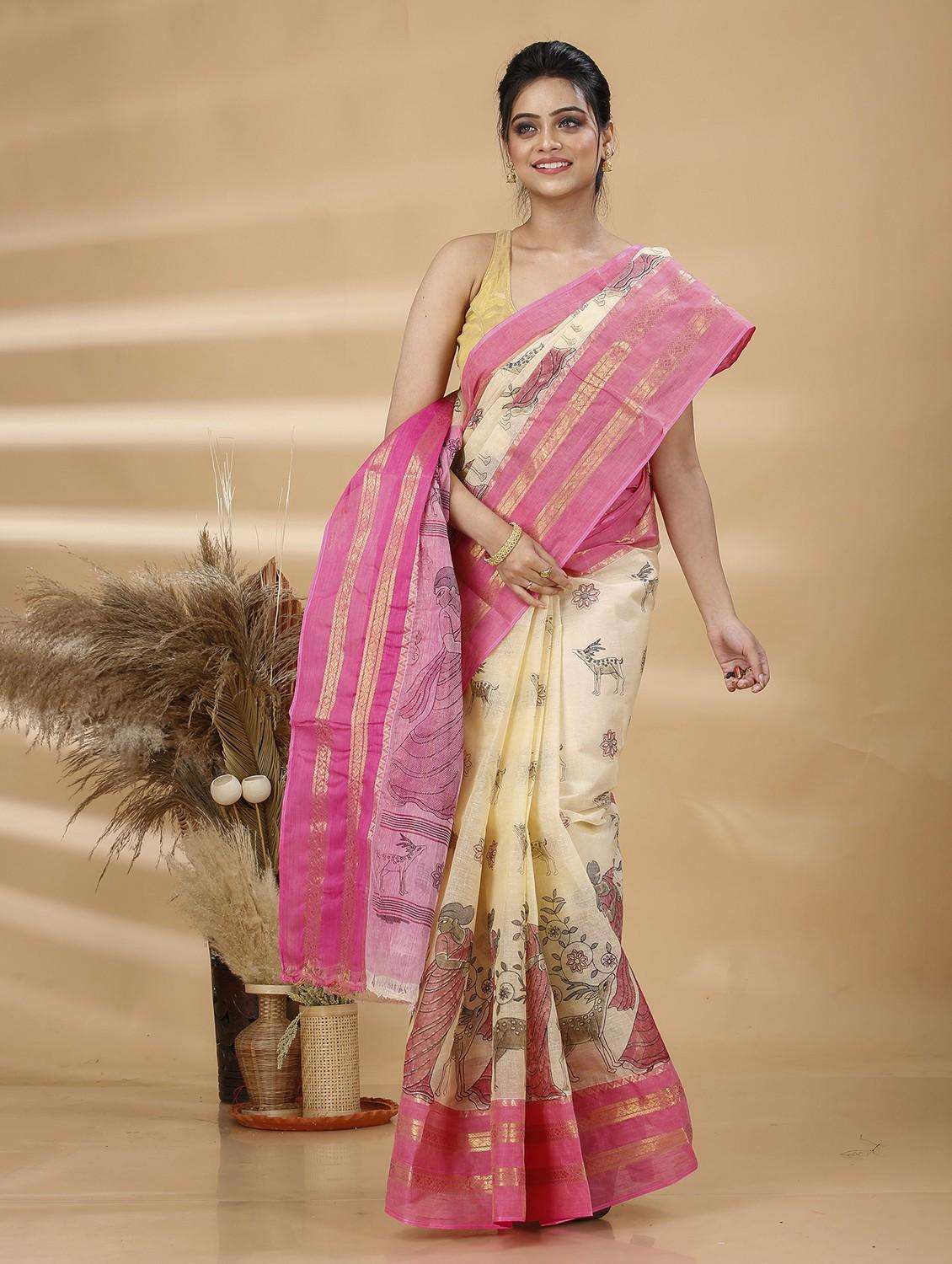 women self design handloom saree - 22261106 -  Standard Image - 1