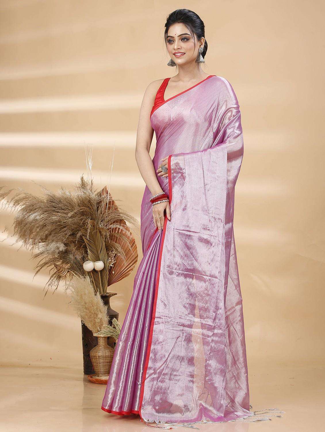women solid handloom saree - 22261179 -  Standard Image - 1