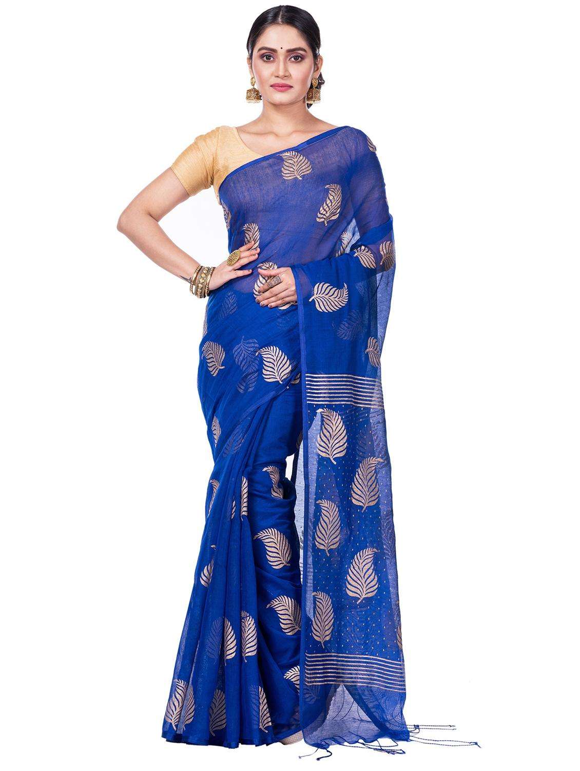 women foil printed saree with blouse