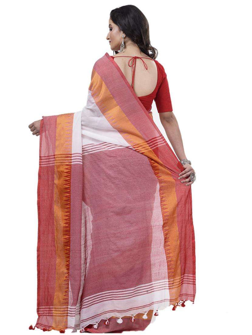 women solid with bordered saree with blouse - 22261923 -  Standard Image - 1
