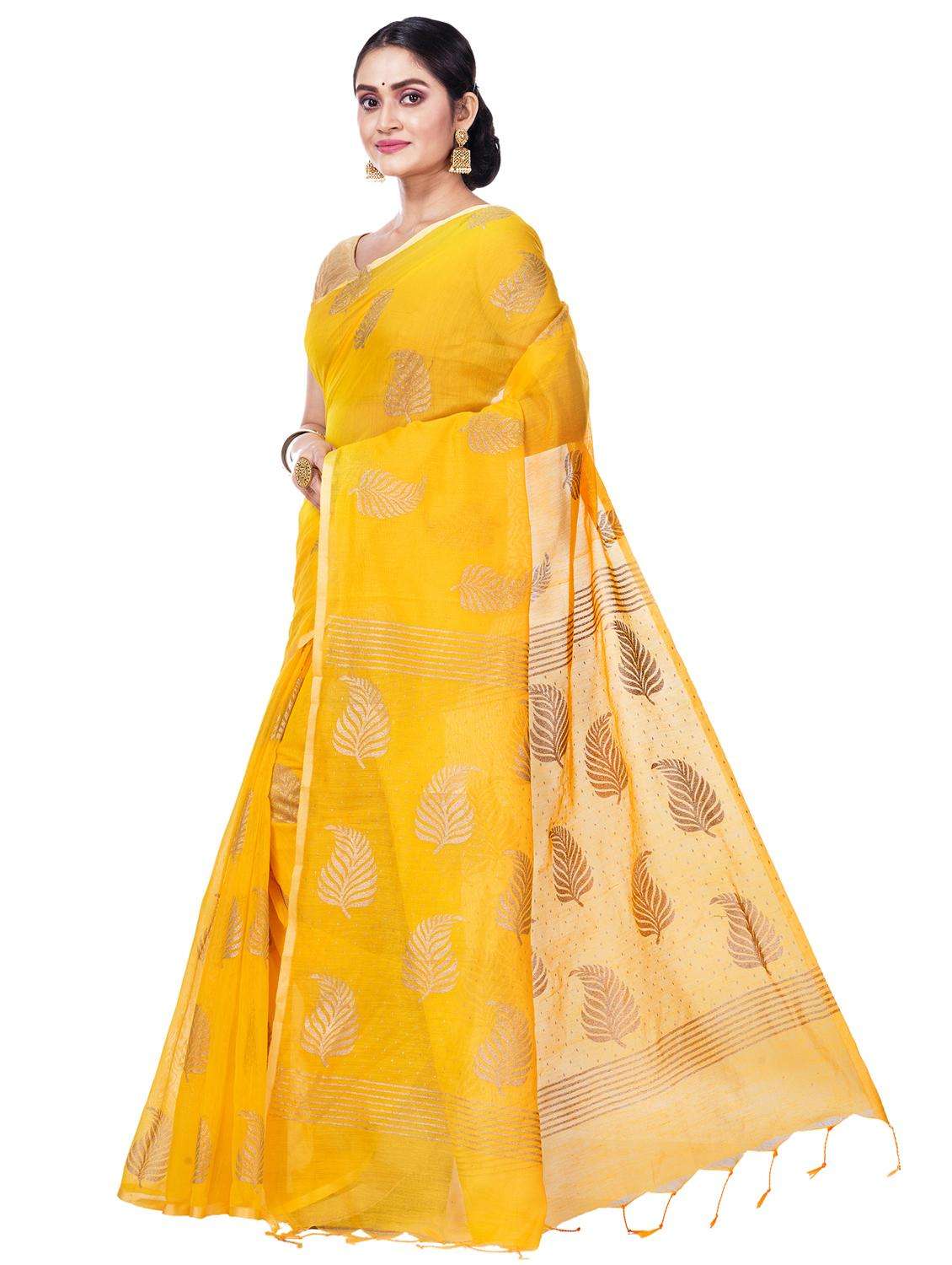 women foil printed saree with blouse