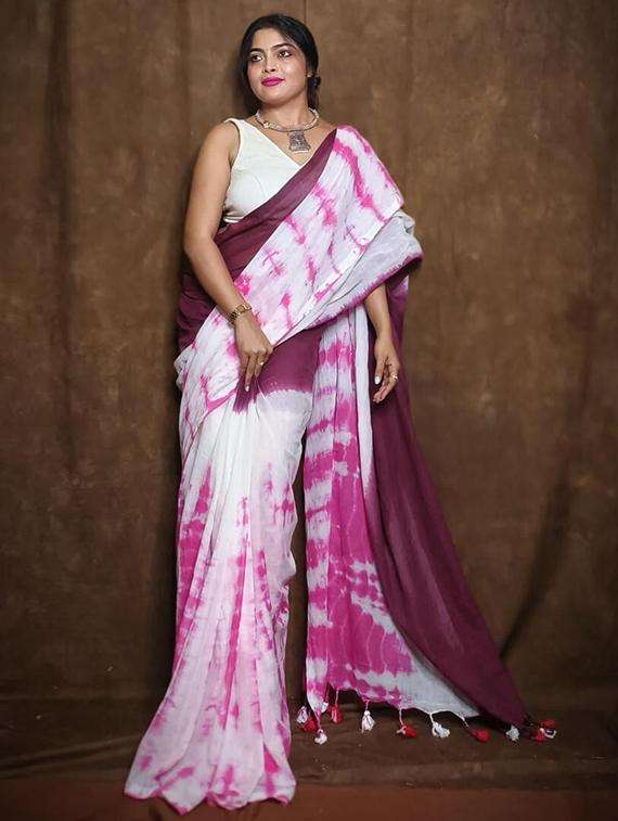 women tie & dye printed handloom saree - 22263095 -  Standard Image - 1