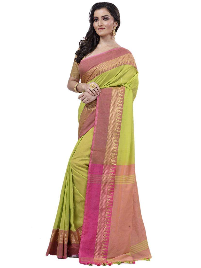 women solid with bordered saree - 22263273 -  Standard Image - 1