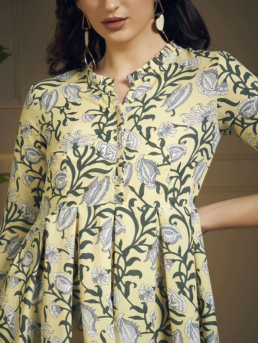 women floral three quarter sleeve fit & flare ethnic dress - 22263403 -  Standard Image - 4