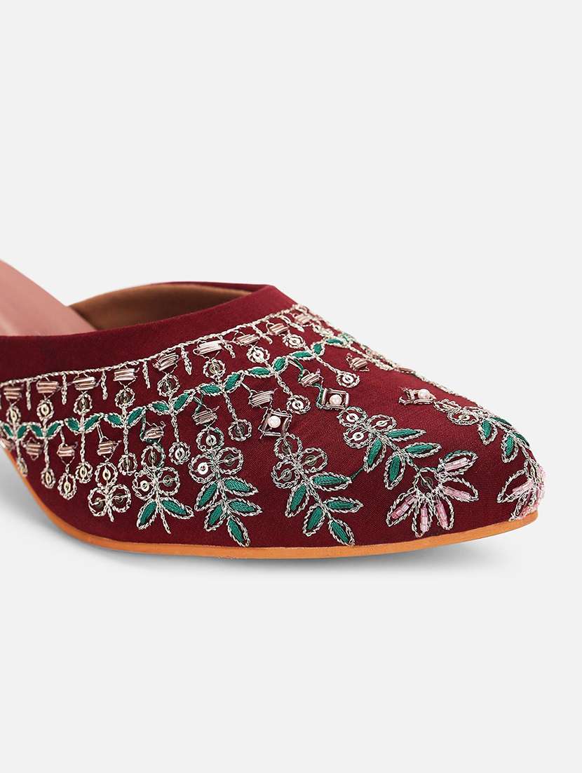 women embroidered block heel mules - 22263415 -  Standard Image - 6