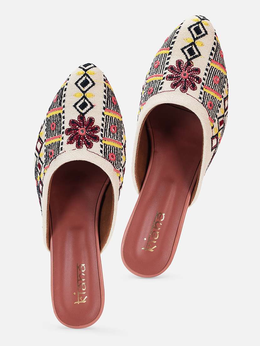 women embroidered block heel mules - 22263416 -  Standard Image - 4