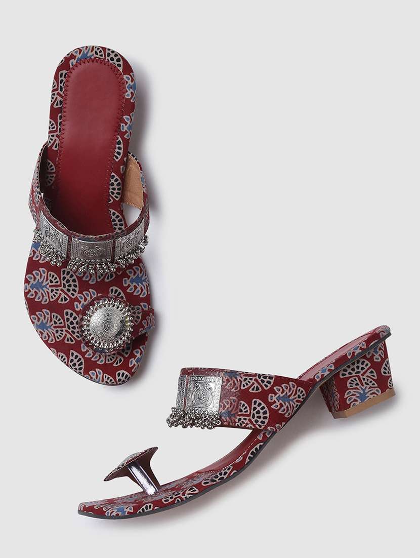 women embeliished one toe block heel sandal - 22263422 -  Standard Image - 1